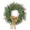 HGTV Home Collection Pre Lit Artificial Christmas Wreath, Mixed cedar and bristle Branch Tips	, Decorated with Pinecones and Bow, Battery Powered, 22 Inches